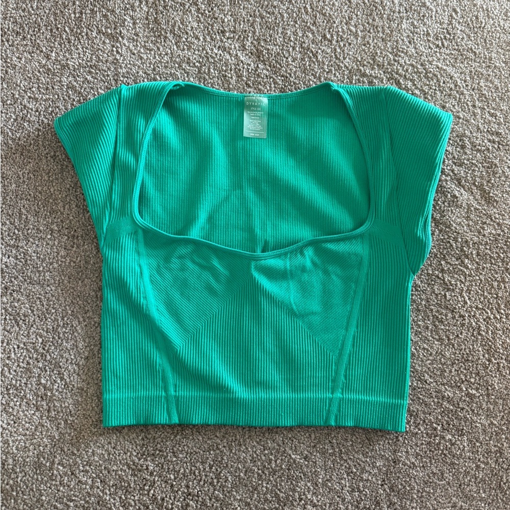 Green Ribbed Top